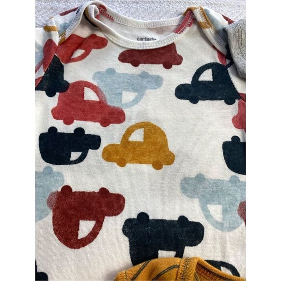 Carter's Boys 12 Month 5-Pack Short-Sleeve Truck Design Bodysuits - Picture 4 of 13
